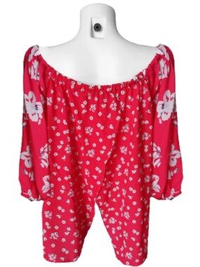 Off-Shoulder Floral Chiffon Top